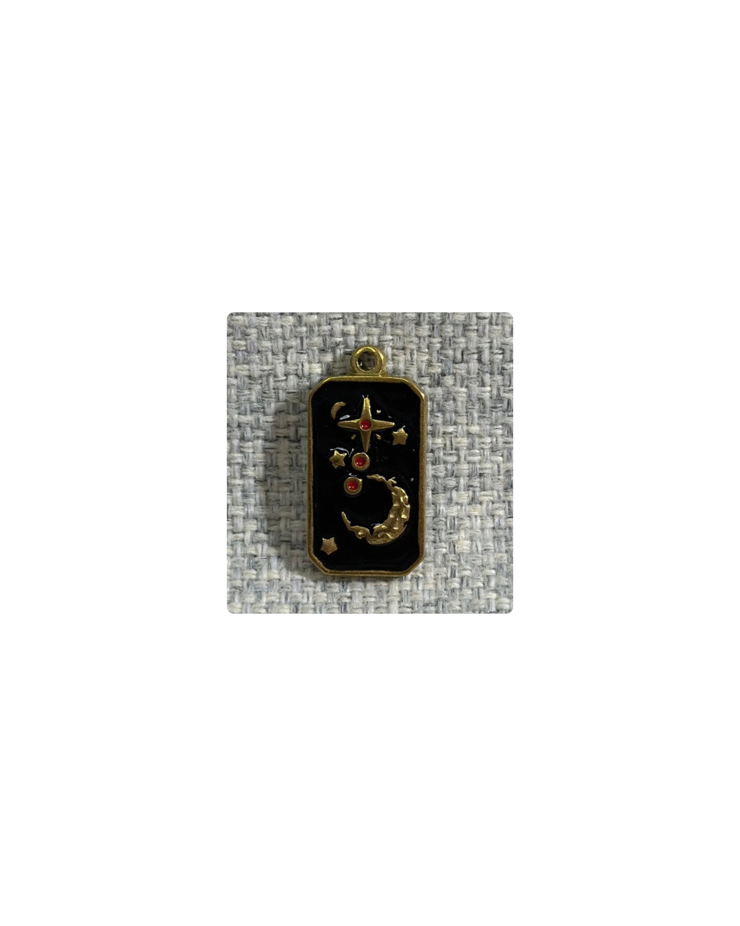 Pendentif médaille en acier inoxydable et ėmail noir ( Vendu a la piece )