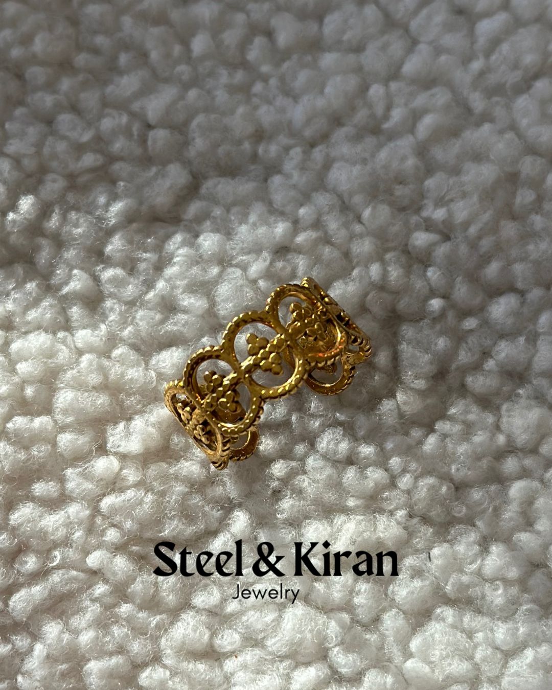 Bague “Filigrana” en acier inoxydable