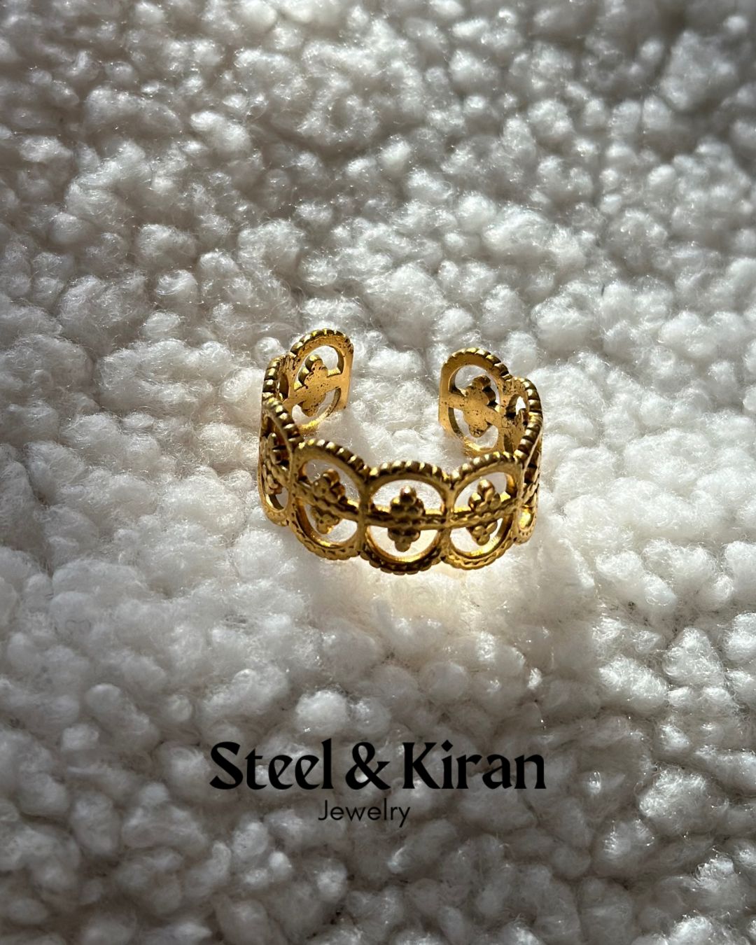 Bague “Filigrana” en acier inoxydable