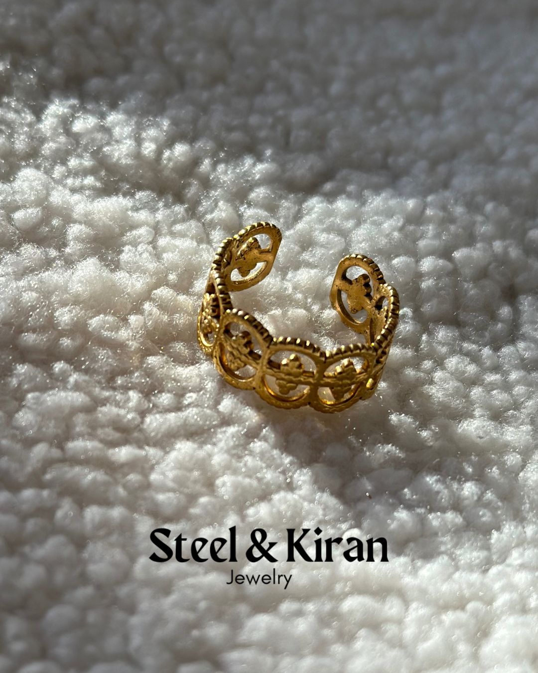 Bague “Filigrana” en acier inoxydable