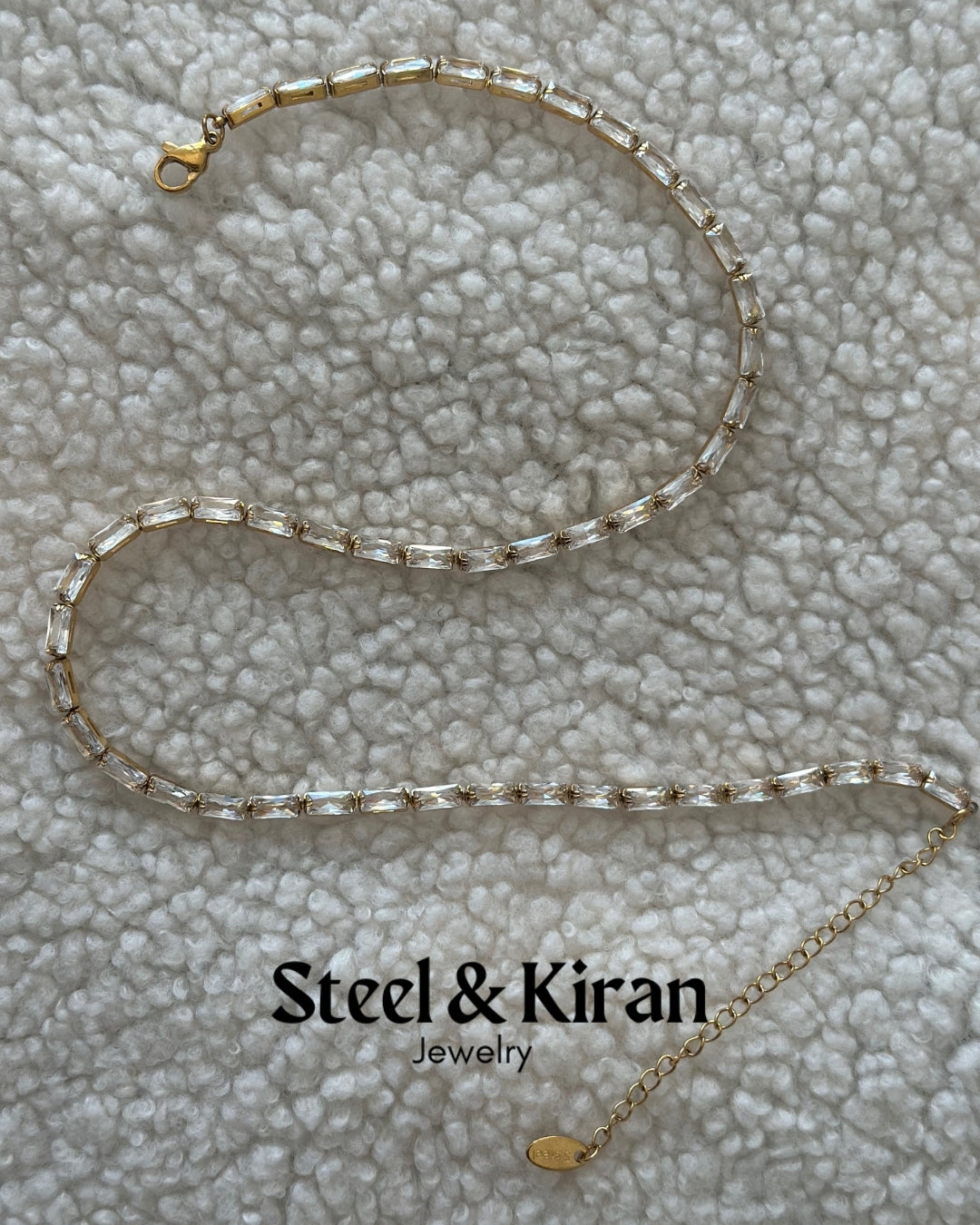 Collier Glimmer en acier avec pendentifs en zircon cubique
