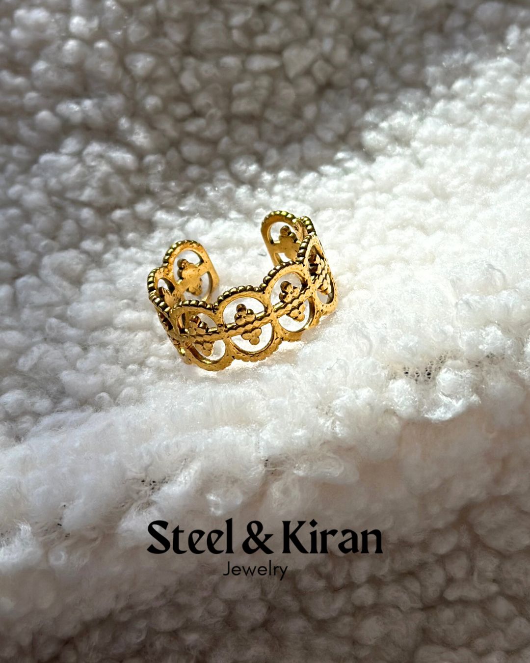 Bague “Filigrana” en acier inoxydable