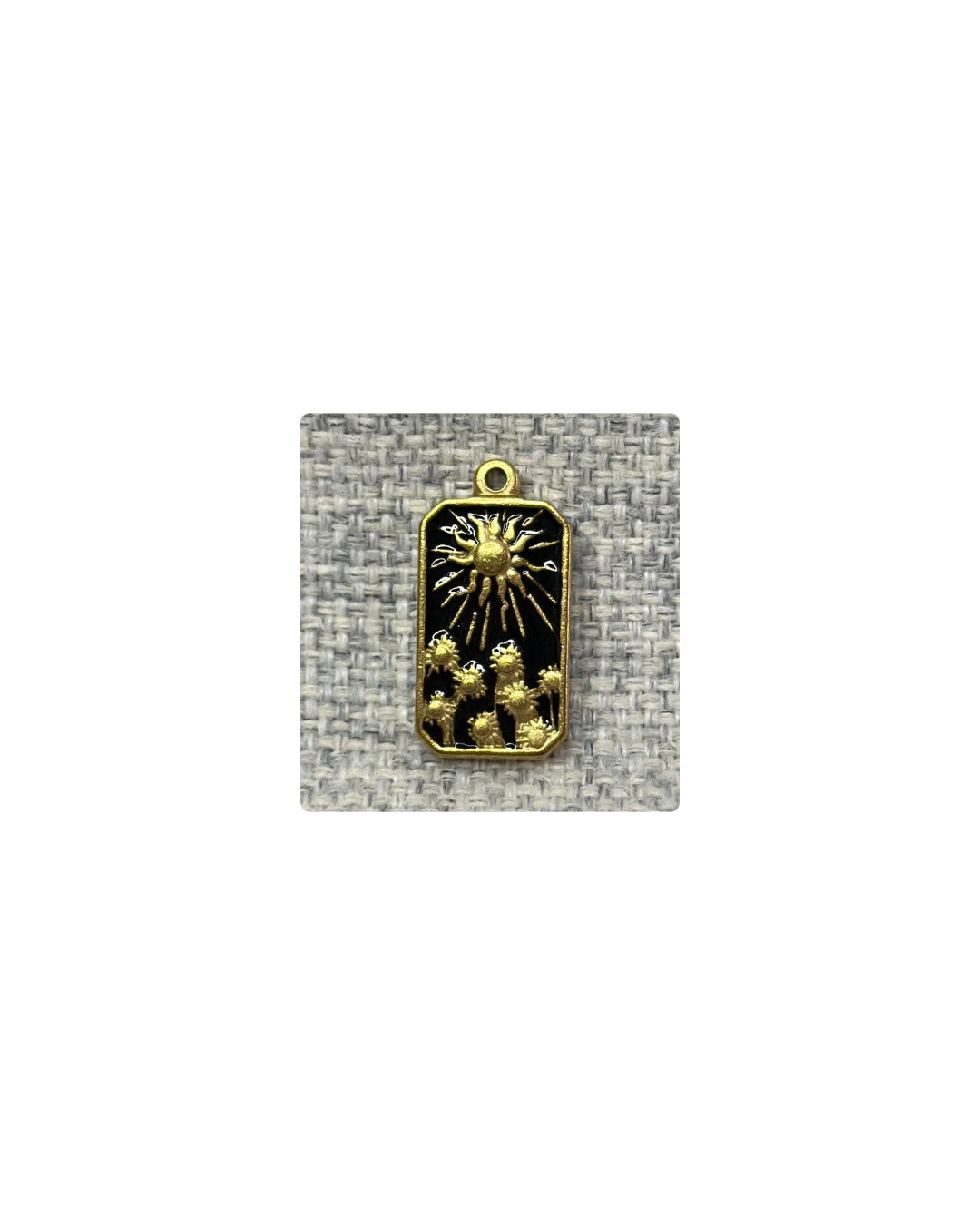 Pendentif médaille en acier inoxydable et ėmail noir ( Vendu a la piece )