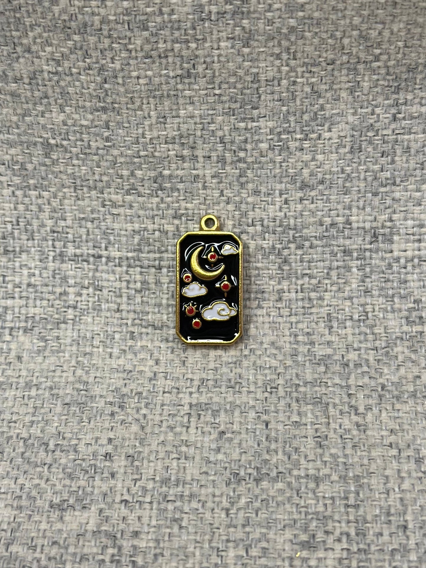 Pendentif en acier inoxydable et ėmail noir
