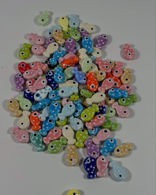 Perles en porcelaine poisson
