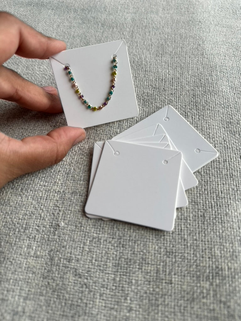 Cartes emballage pour collier ou bracelet blanches