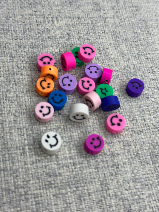 Perles en polymères - Smiley face