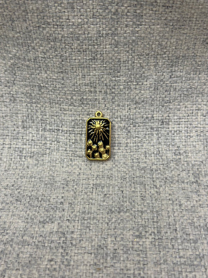 Pendentif en acier inoxydable et ėmail noir