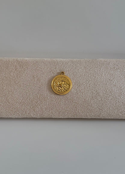 Charms en acier inoxydable ‘Médaille Vague lover’