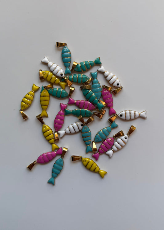 Pendentifs en acier inoxydable ‘Poissons’(Vendu a l’unité )